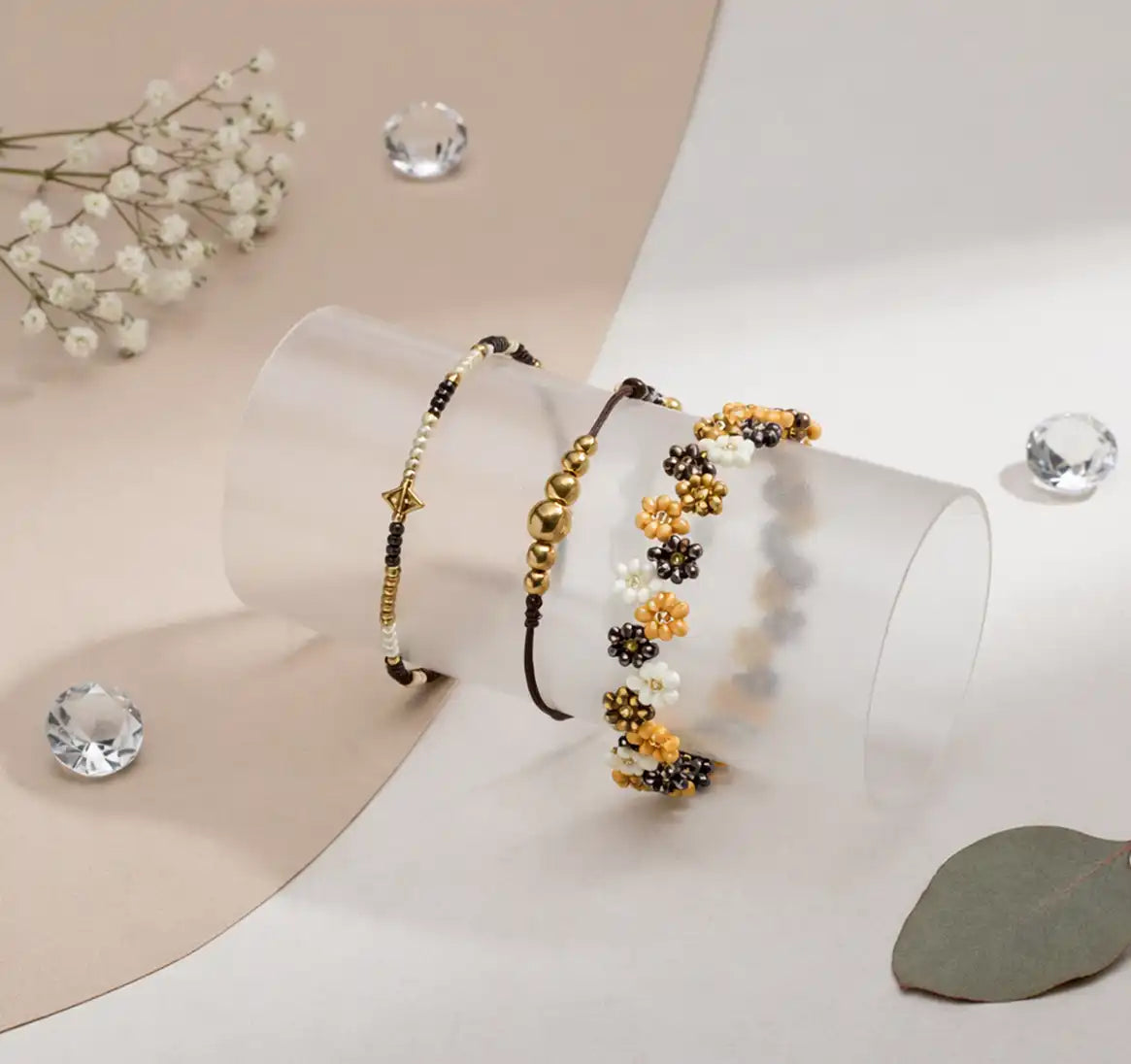 Set de Pulseras Golden Noir Elegance I6-03