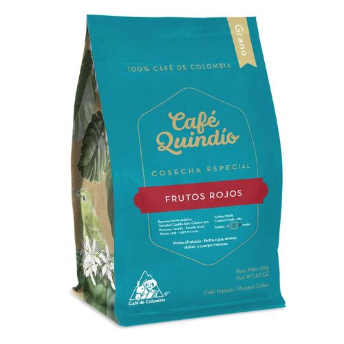 Whole bean Roasted Quindio Coffee Berry and Caramel flavor (2 pack) Cafe Quindio Grano Frutos y Caramelo Colombian Coffee Bean Coffee Whole Bean Colombian Coffee