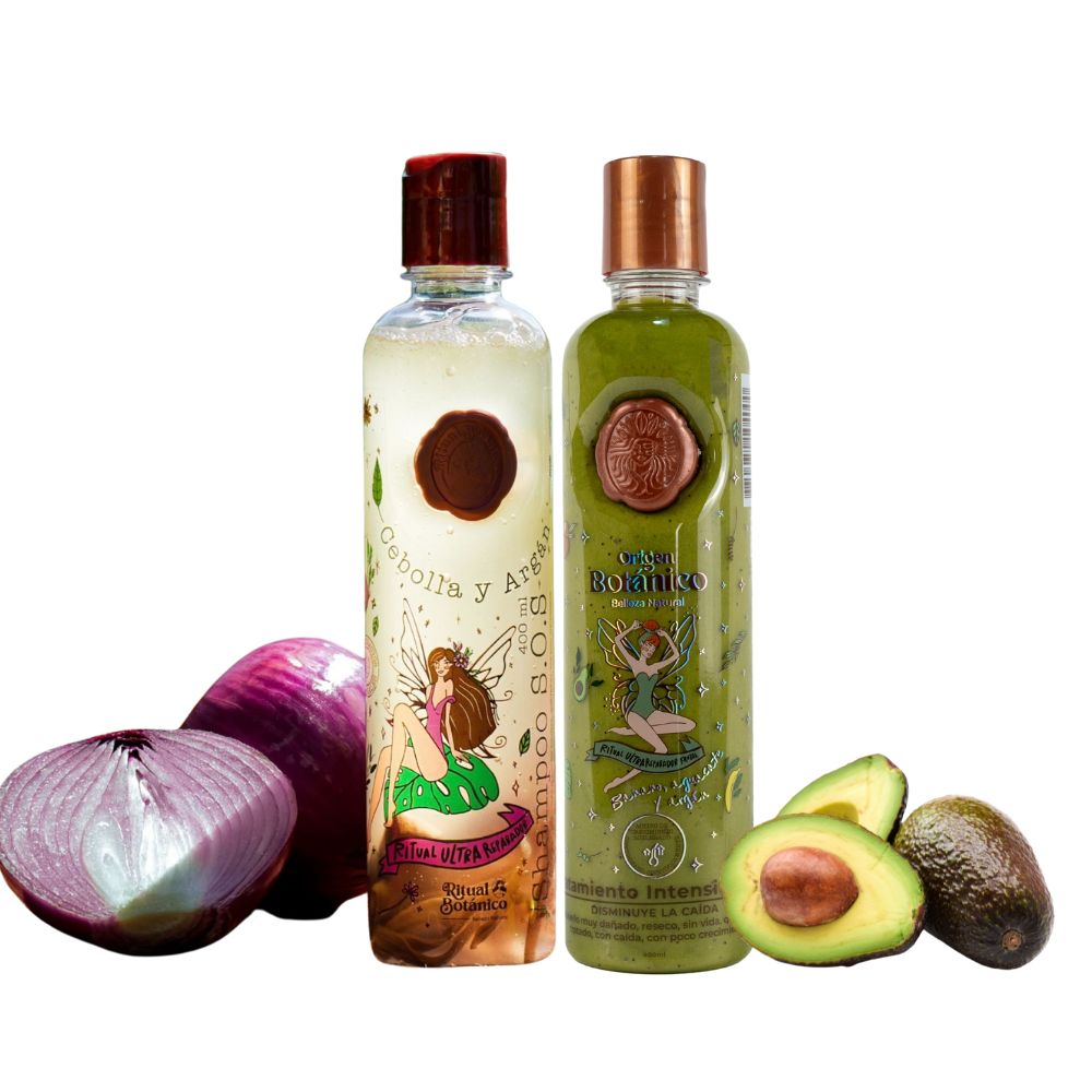 Ritual Botanico Shampoo de Cebolla y Ritual Botanico Tratamiento Plex (2 Pack)