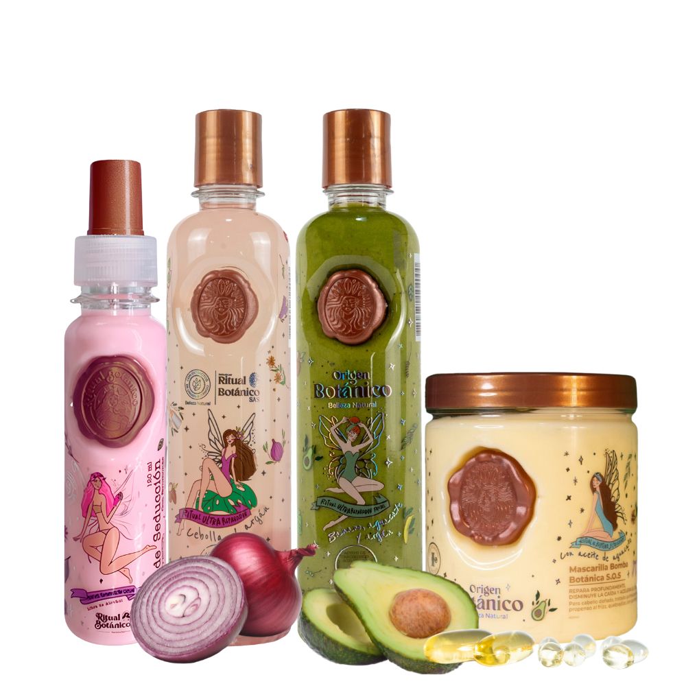 Ritual Botanico Onion Shampoo, Plex Intensive Treatment and Ritual Botanico Hair Bomb Mask (3 Pack)