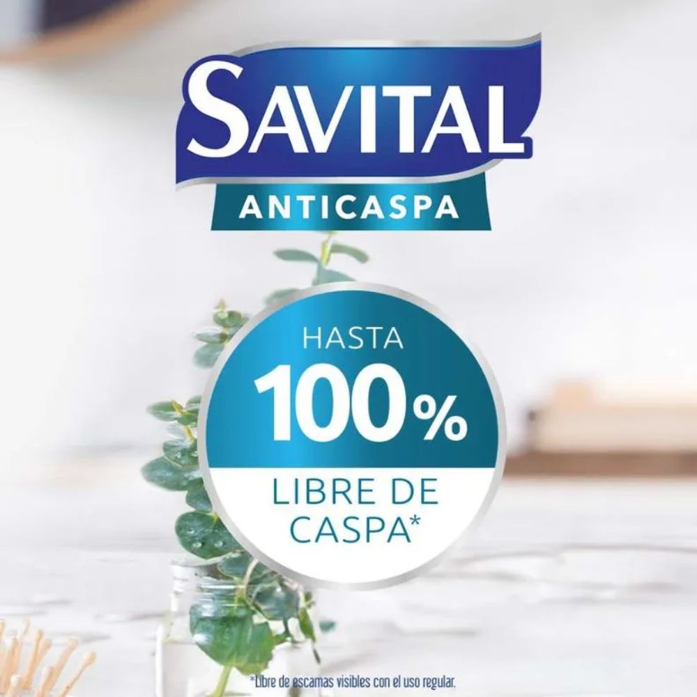 Savital Shampoo Anticaspa con Te verde, Seda Liquida y Sabila  (2 pack)