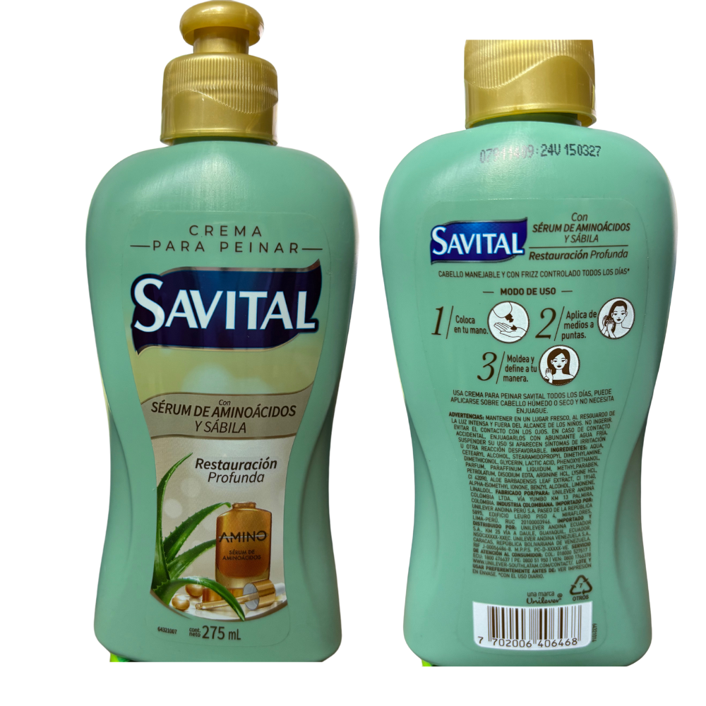 Savital Amino Acid Shampoo 510mL, Amino Acid Conditioner 490mL (2 Pack) 