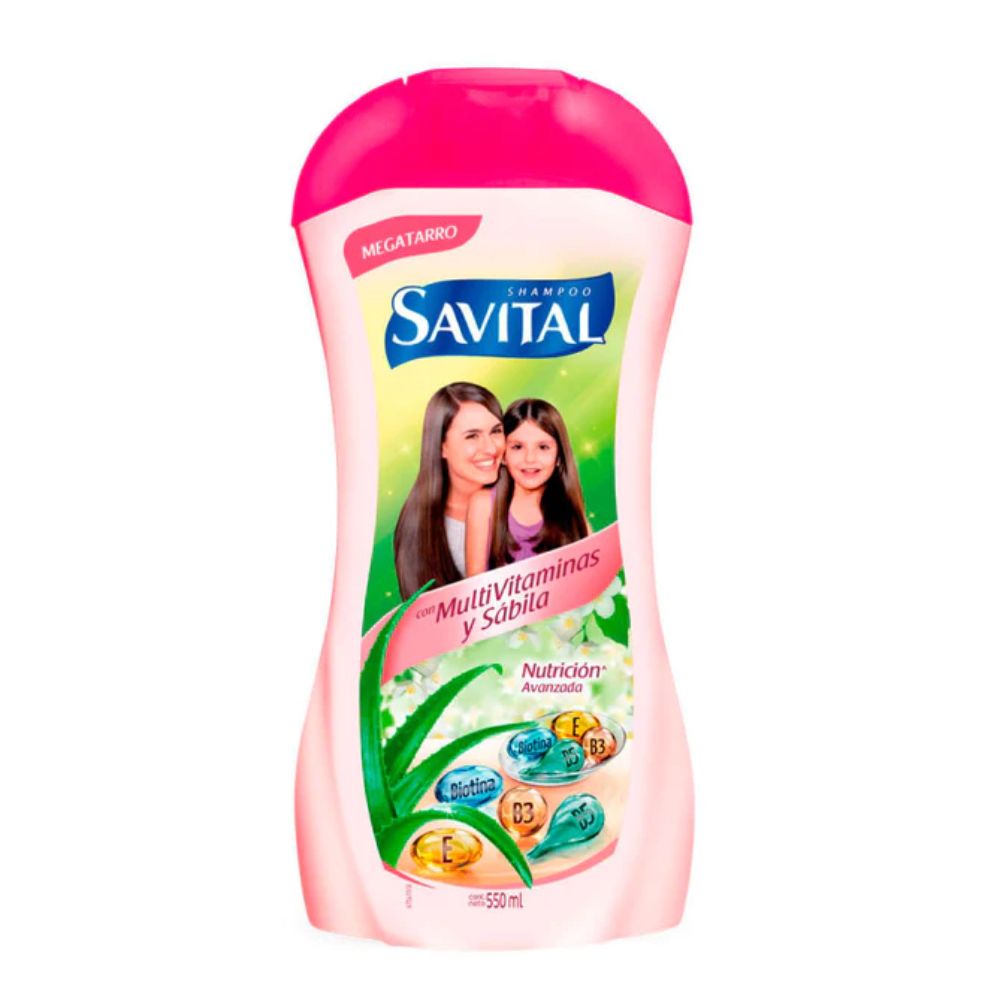 Savital Multivitamin Shampoo 510mL, Multivitamin Conditioner 490mL (2 Pack) 