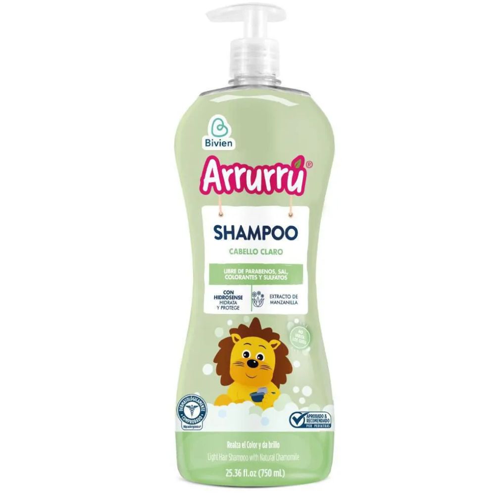 Arrurru Shampoo Cabello Claro x 750ml Colonia Arrurru Rosada x 400ml y Crema Arrurru x 400ml (3 Pack)
