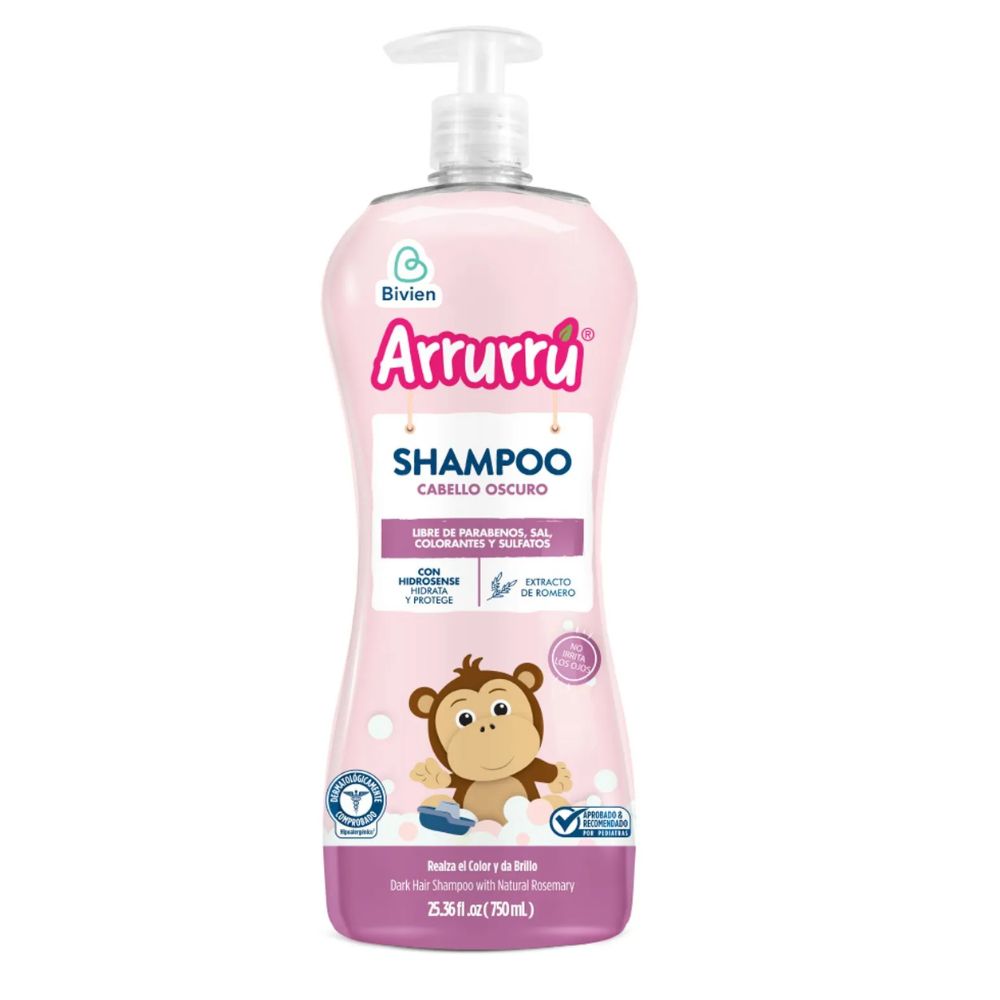 Arrurru Shampoo Cabello Oscuro x 750ml Colonia Arrurru Azul x 400ml y Crema x 400ml (3 Pack)