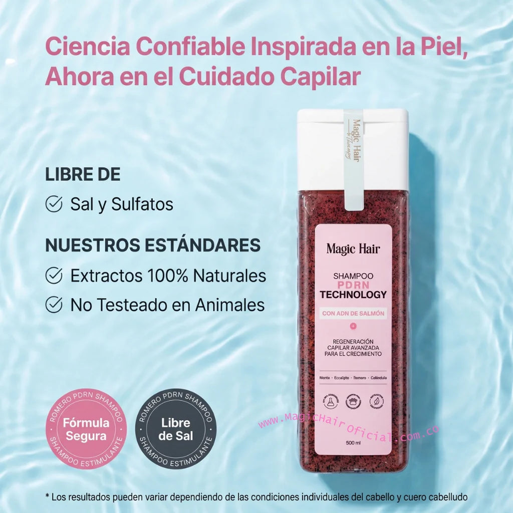 Magic Hair Shampoo de Romero con PDRN Salmon Para Cabello Debil 500ml