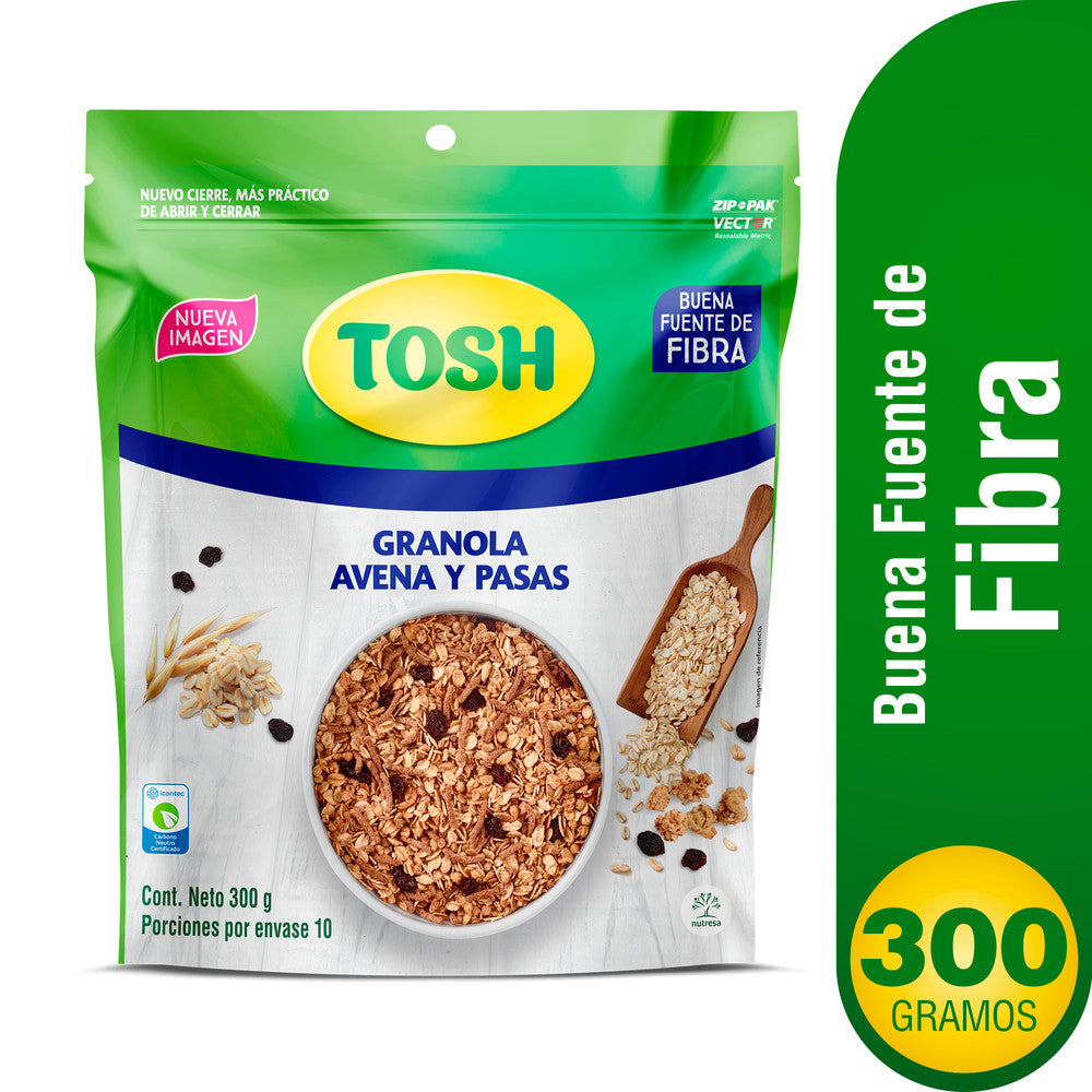 TOSH CEREAL ARTESANAL AVENA PASAS x300G