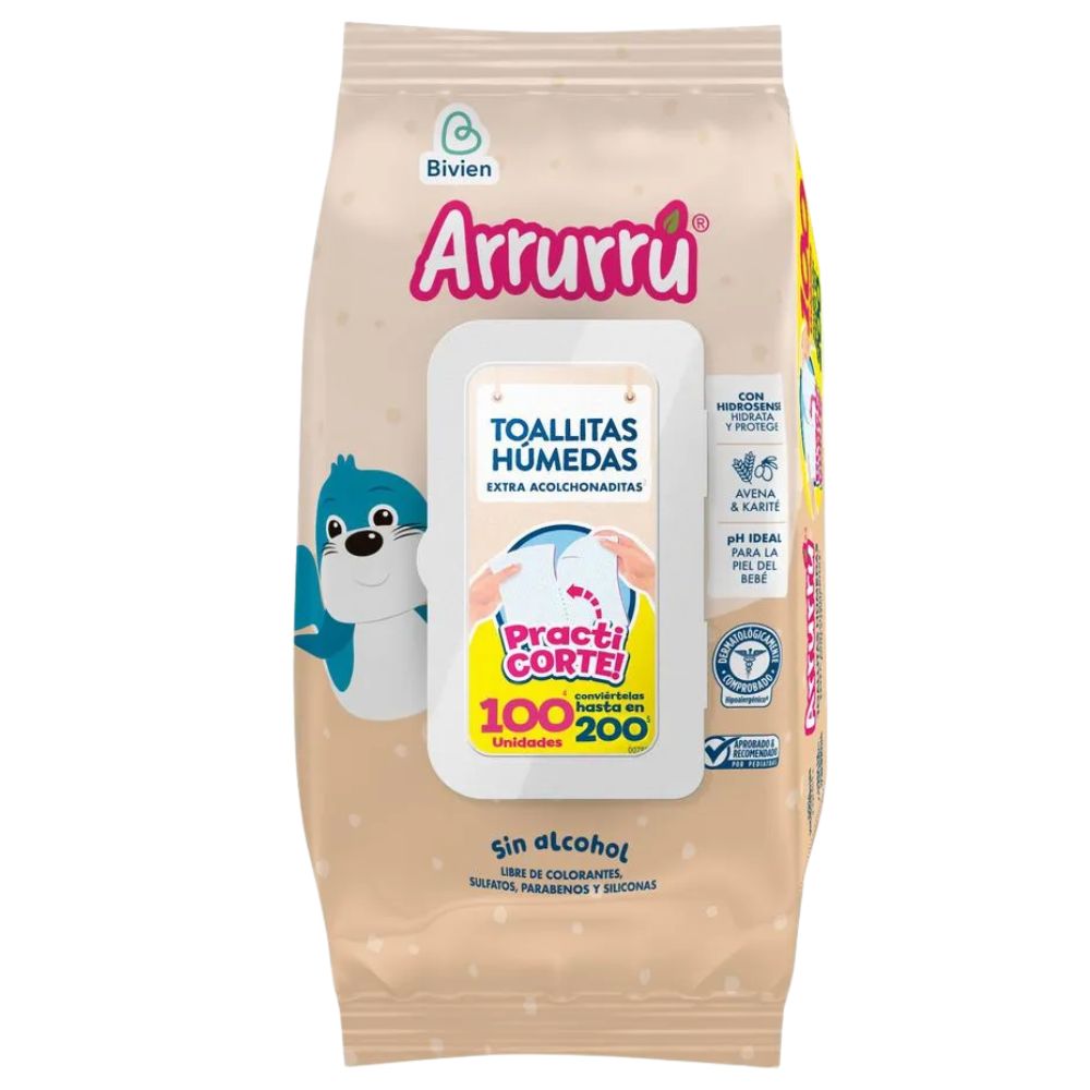 Arrurru Shampoo Cabello Claro x 750ml Colonia Arrurru Azul x 400ml  Crema x 400ml y toallita arrurru x 100 un (4 Pack)
