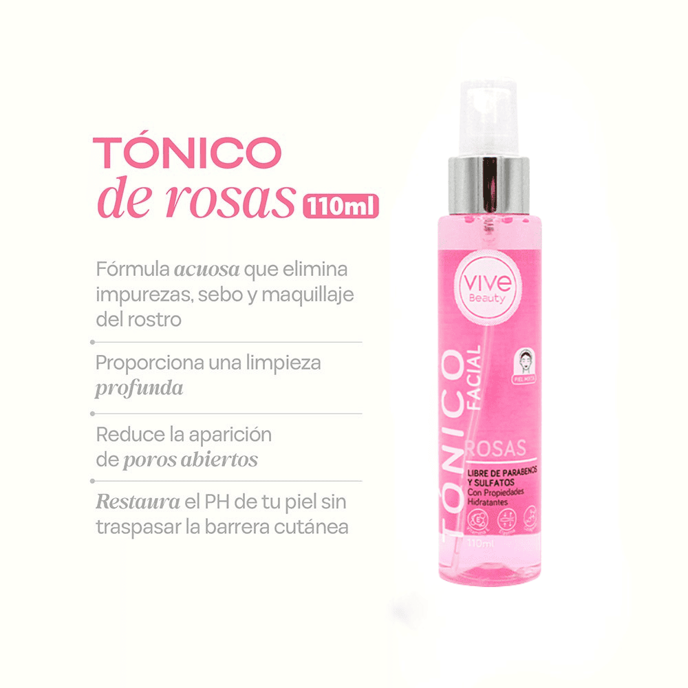 Vive Beauty Tonico de Rosas 110 ml