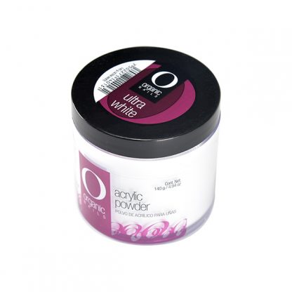 Organic Nails Polvo de Acrilico Ultra White blanco solido.