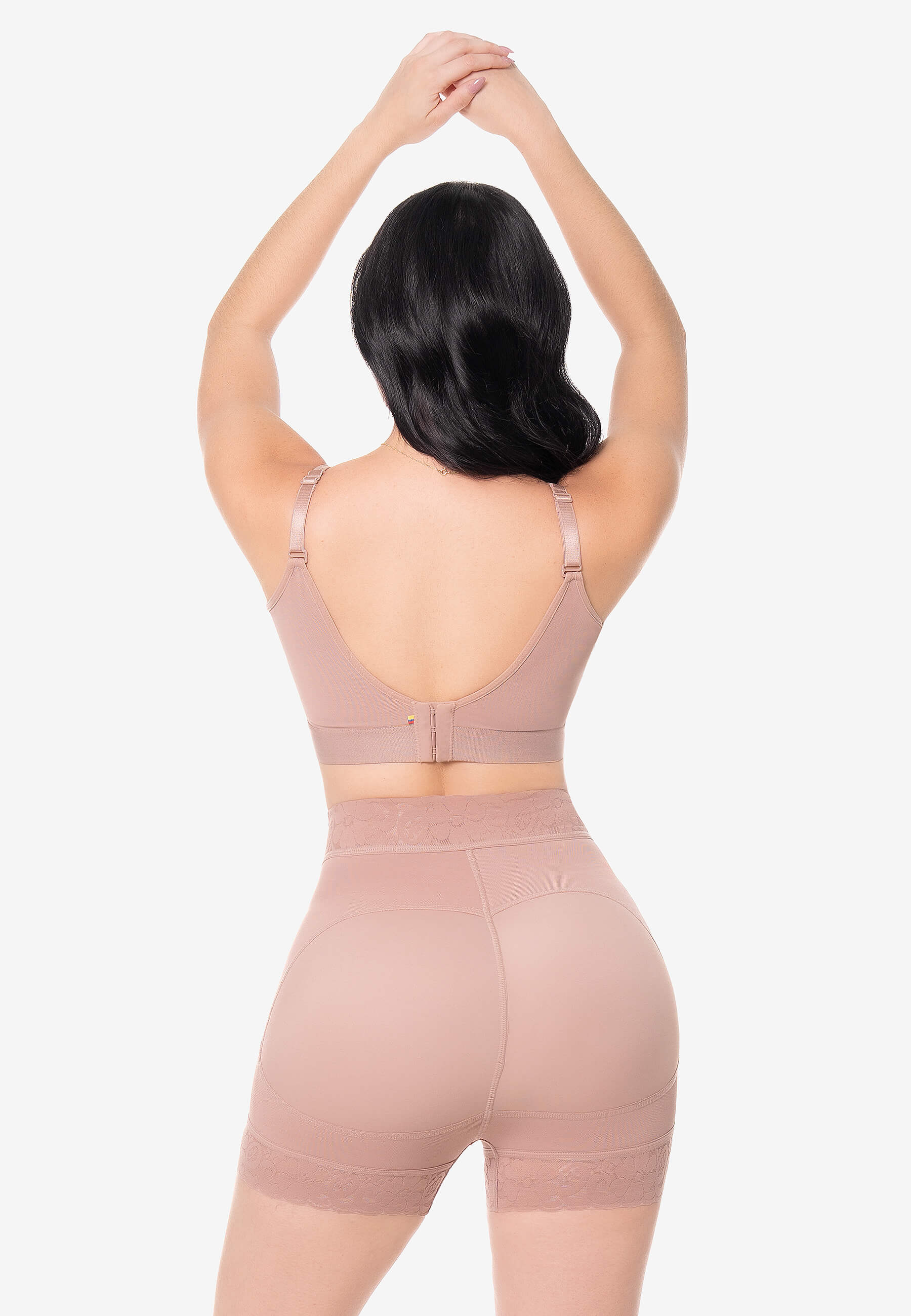 Curvia Short Vera cachetero costillero con realce Cocoa