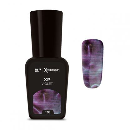 Organic Nails Gel semi-permanent Nails Color Xpectrum Violet 138 with holographic effects and dimensions for art and design. x7.5ml 
