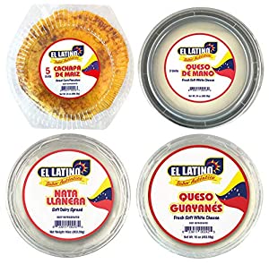 Venezuelan cheeses El Latino, hand cheese, guayanes, cream and Cachapas Family Pack