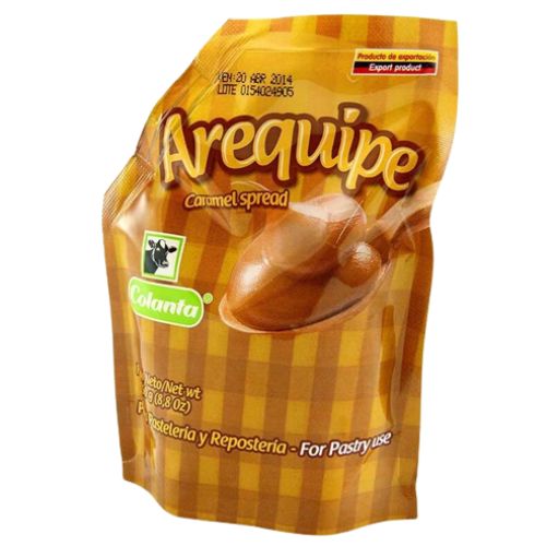 Arequipe Colanta (Bag of 250gr - 8.8oz) Dulce de Leche Colombian food dulce Colombiano made by Alpina food