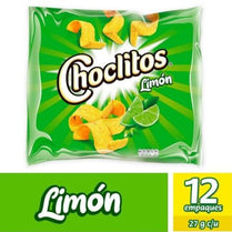 Choclitos de Limon - Lemon Corn chips with Lemon Flavor - Pck of 12 snacks from Colombia online Productos colombianos online food