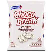 Chocobreak a colombian white Chocolate filled with cookies - Bag of 30 pieces Dulce colombiano online Colombian snack online