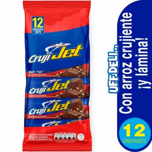 Chocolatina Cruji Jet 12 Unidades 132gr Snack