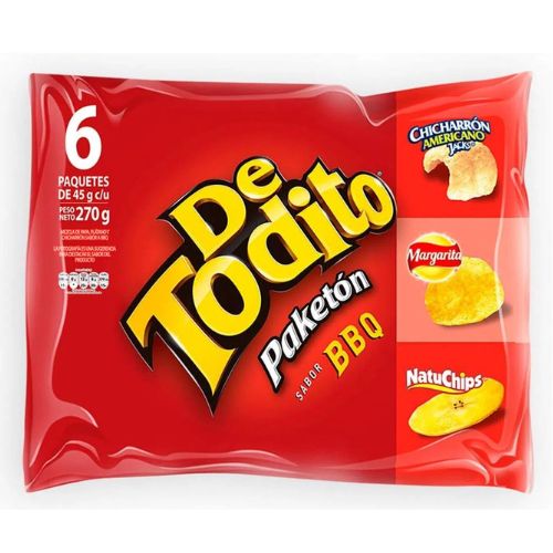 Detodito Colombiano BBQ Each pack comes with Pork Crackling, crispiest potato chips & plantain chips with BBQ flavor snacks for Snack lovers Colombian snack mecato colombiano Colombian food Colombian Candy.