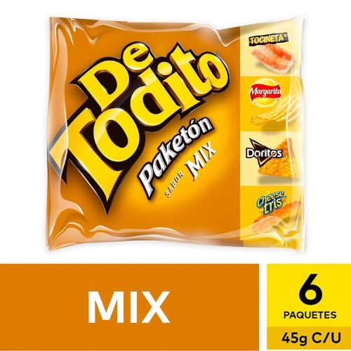 Detodito Mix 6 Packs 270gr Snack
