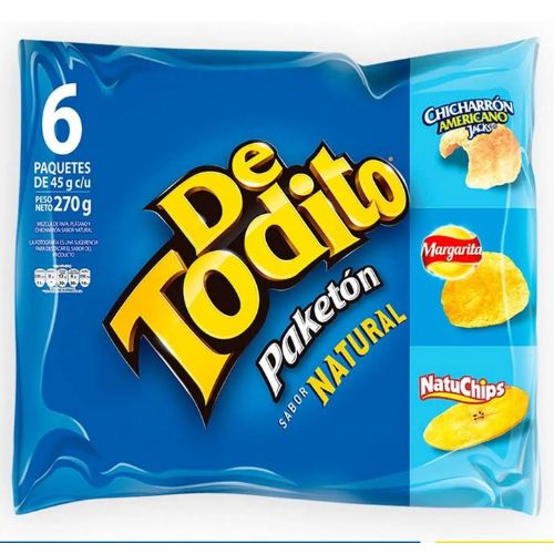 Detodito Colombiano Natural Each pack comes with Pork Crackling, crispiest potato chips & plantain chips with Natural flavor snacks for Snack lovers Colombian snack mecato colombiano Colombian food Colombian Candy.