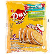 Dux Sandwich Crackers with white cheese cream flavor, Snack Crackers Galletas Dux con sabor a Queso blanco Colombian crakers.