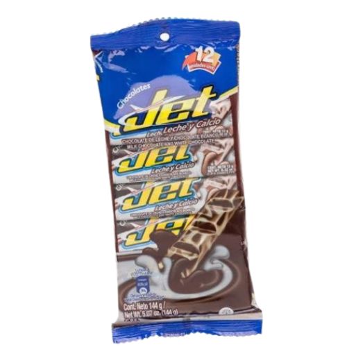 Chocolatina jet chocolate negro y blanco x12 Unidades