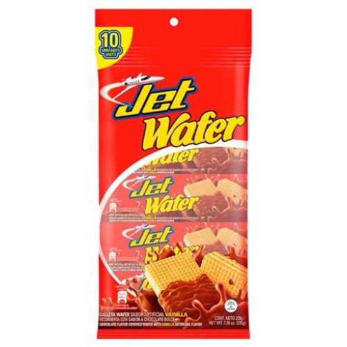 Galleta Wafer Jet - Wafer cracker covered in delicious chocolate pack of 10 pieces food