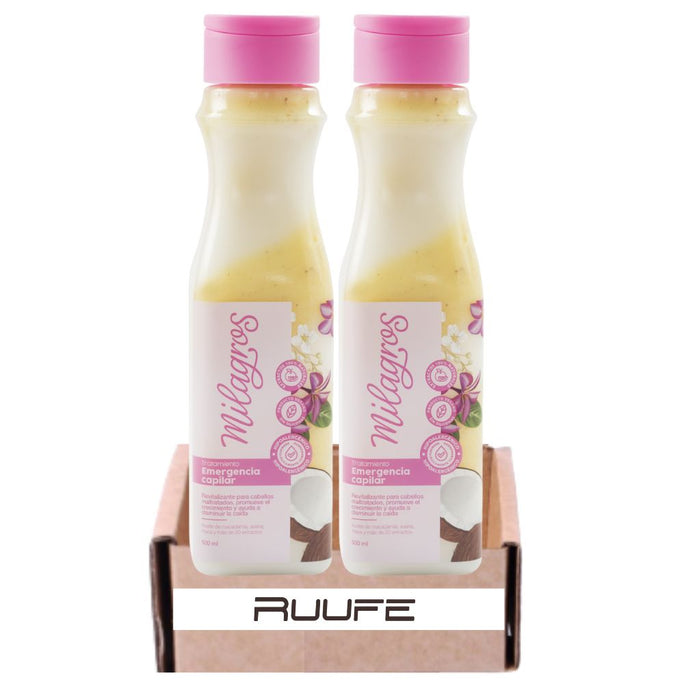 Tratamientos milagros (2 pack) Emergencia Capilar Cabello estancado, cabello poroso, seco y puntas abiertas Milagros emergencia capilar Colombia Treatment disenada para cabellos estancados, porosos, puntas secas y abiertas