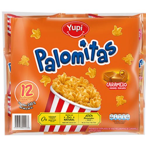 Palomitas Yupi Caramelo (12Pack) The most delicious Caramel popcorn-looking snack Colombian snacks Colombian food dulce colombiano mecato colombiano