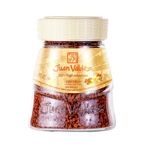 Juan Valdez Vanilla & Cinnamon Instant Coffee Freezed Dried (95gr/3.3 Oz) Café Juan Valdez Soluble Liofilizado de Vainilla y Canela