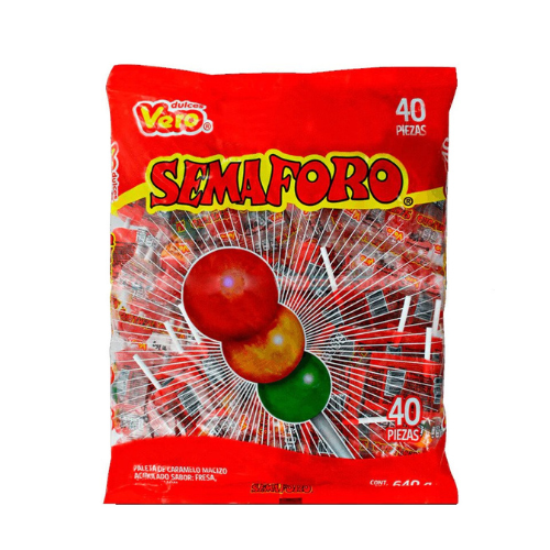 Vero Semaforo Mexican Candy Lollipops - 22.6 oz / Paletas de Caraamelo Mexiano Vero Semáforo 22.056 oz