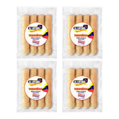 El Latino Tequenos, Cheese and Guava, Pack of 4, 11 oz or 4 units each. Total 16 units or 2.75Lb.