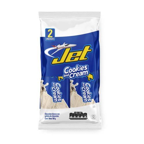 Chocolatina Jet Cookies And Cream 2 Unidades Snack