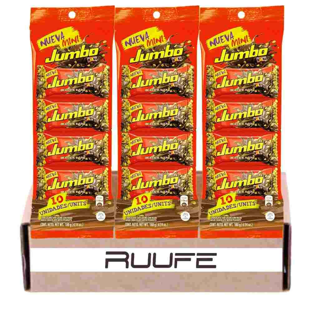 Chocolate bar with mini Jumbo peanuts x 10 units (3 pack) Snack 