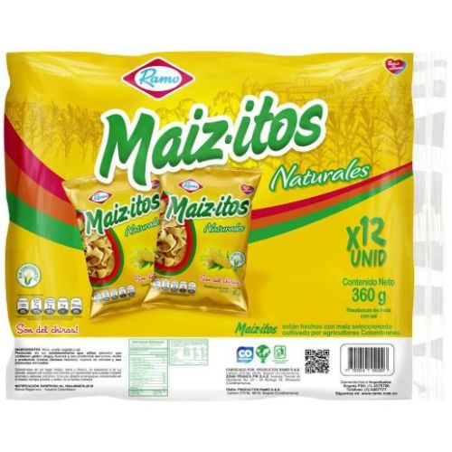 Maizitos Naturales Ramo - 360gr 12 pack  snack