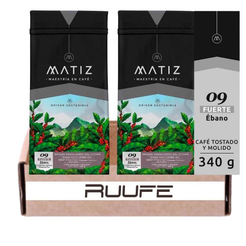 Matiz Colombian Strong Coffee (2 Pack) Matiz Cafe Colombiano Fuerte roasted and ground coffee Strong Colombian Coffee Matiz Ebano