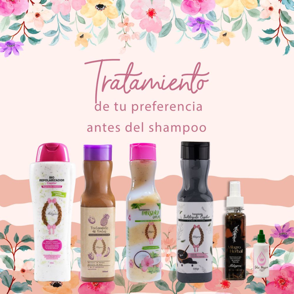 Milagros Shampoo Magia Capilar Ideal para crecimiento y restaura la elasticidad del cabello - 450ml (2 pack)