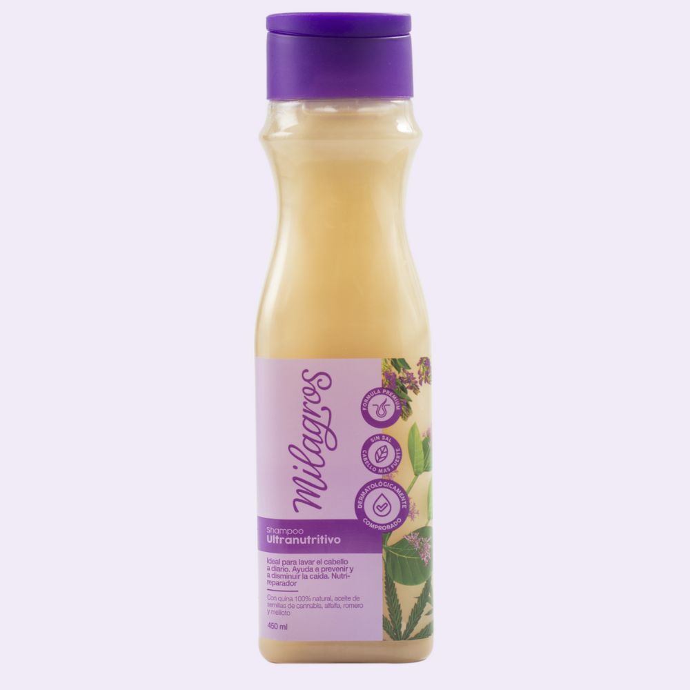 Milagros Terapia Nutricion y Crecimiento, Milagros Shampoo Ultranutritivo y Milagros Tratamiento a base de frutas (3 pack)