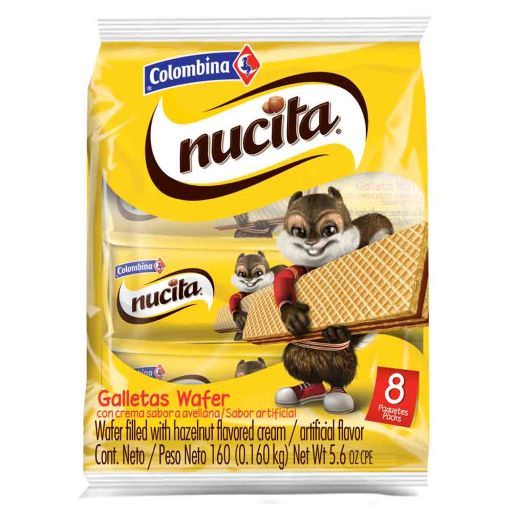 Galletas NUCITA Wafer Sabor Avellana x 8und (160 gr)