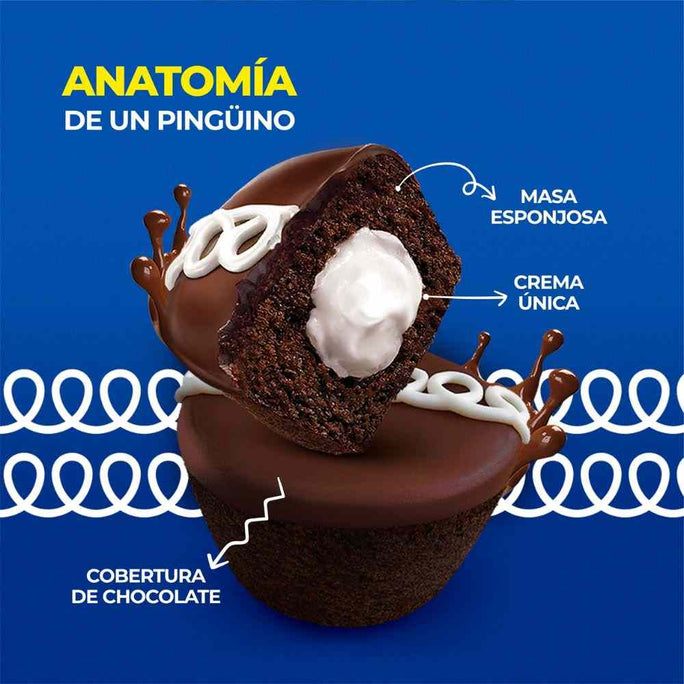 Marinela Pinguino (24 Pinguinos count - 2 pack) Pinguino Marinela Chocolate cupcake filled with delicious cream Mexican snack mexican candy mexican pinata food