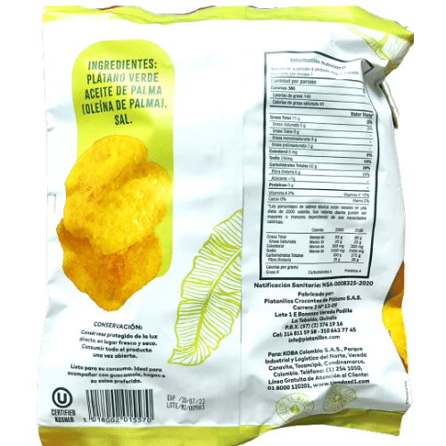 Fried Colombian plantain chips snack Totastas de Platano (pck of 4 pieces) colombian groceries colombian food online producto colombiano