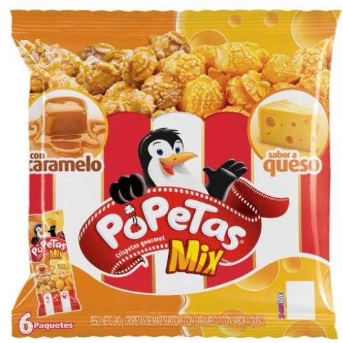 Popetas - Caramel and Cheese popcorn - De caramelo y Queso x 6 un