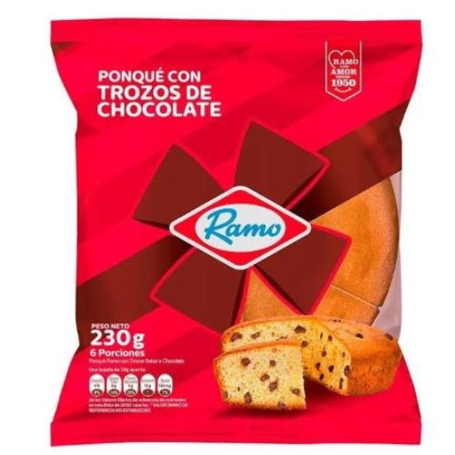 Ponque Ramo is a Colombian delicious small snack cake with chocolate chips snack from Colombia online food