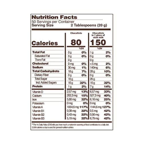 Chocolisto Instant Chocolate Powder Drink Mix | Delicious Chocolate Drink | Nutritious Breakfast | 15.5 Oz (Pack of 1) food