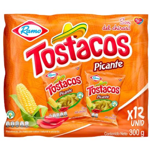 Tostacos picantes Ramo 12 unid x 300g Snack